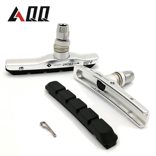 AQQ 1 Pair Mountain Bike Bicycle Brake Pads Bicycle Braking V Brake Holder Shoes Rubber Blocks Durable Cycling Accessories