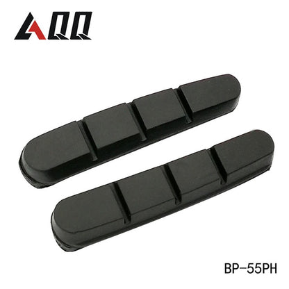 AQQ 1 Pair Road Bicycle Brake Pads Bicycle Braking V Brake Holder Shoes Rubber Blocks Durable Cycling Accessories