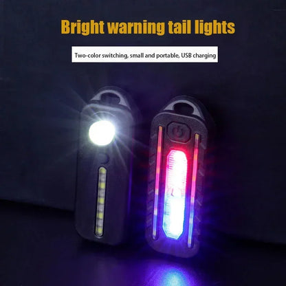 Mini LED Flashlight USB Rechargeable Bike Light Portable Pocket Flashlight Keychain Lamp Bicycle Taillight Flash Warning Light
