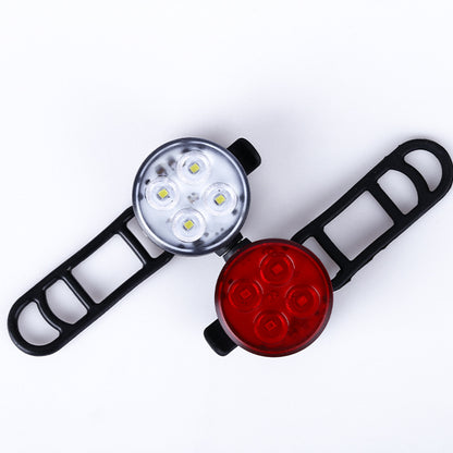 Bicycle Light Mountain Bike USB Charging Headlight Warning Set Tail Light Riding Accessories Four Lights