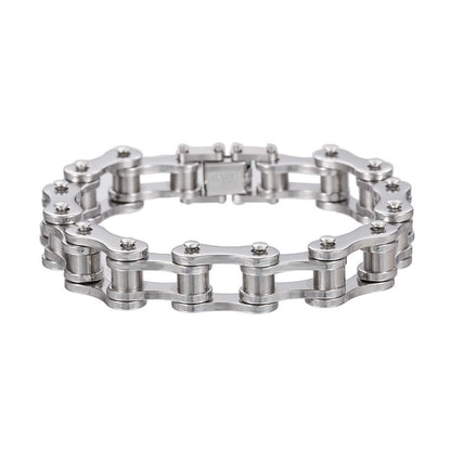 Punk jewelry European and American titanium steel men's bracelet rolling bicycle bracelet stainless steel motorcycle chain non-fading bracelet