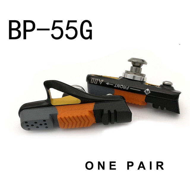 AQQ 1 Pair Road Bicycle Brake Pads Bicycle Braking V Brake Holder Shoes Rubber Blocks Durable Cycling Accessories