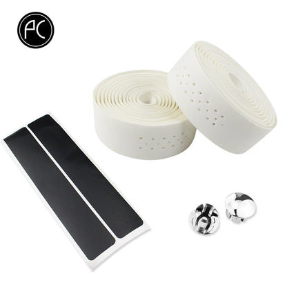 PCycling Bicycle Handlebar Tape Road Bike PU Leather Perforated Belt Breathable Soft Bike Handlebar Tape MTB Fixed Gear Belt