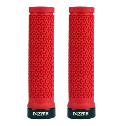 Bicycle Rubber Handle Cover Mountain Bike Unilateral Locking Handle Cover Non-Slip Textured Aluminum Alloy Handle Cover Riding Accessories