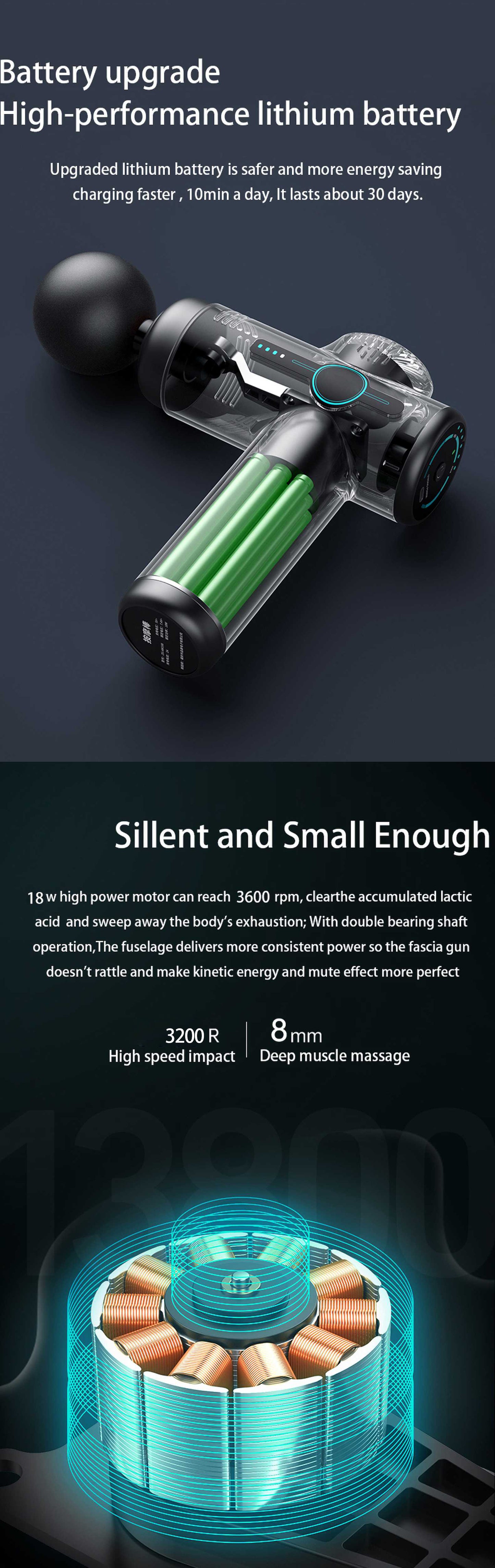 Mini Massage Gun Electric Shock Muscle Relaxation Vibration Fitness Massager For Body Neck Back Ladies Home Travel Fascia Gun