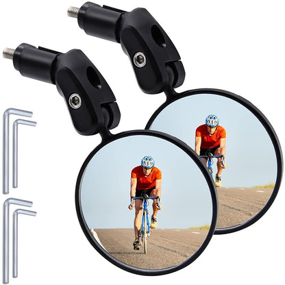 Bicycle Rearview Mirror 360 Degree Rotating Acrylic Lens Large Round Mountain Bike Mirror