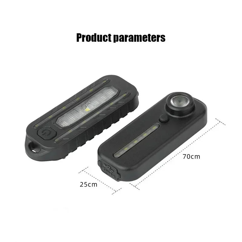 Mini LED Flashlight USB Rechargeable Bike Light Portable Pocket Flashlight Keychain Lamp Bicycle Taillight Flash Warning Light