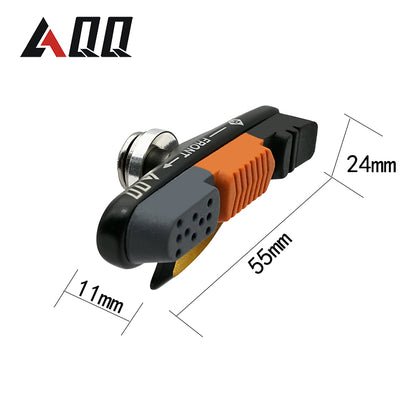 AQQ 1 Pair Road Bicycle Brake Pads Bicycle Braking V Brake Holder Shoes Rubber Blocks Durable Cycling Accessories