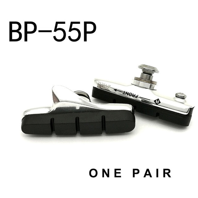 AQQ 1 Pair Road Bicycle Brake Pads Bicycle Braking V Brake Holder Shoes Rubber Blocks Durable Cycling Accessories