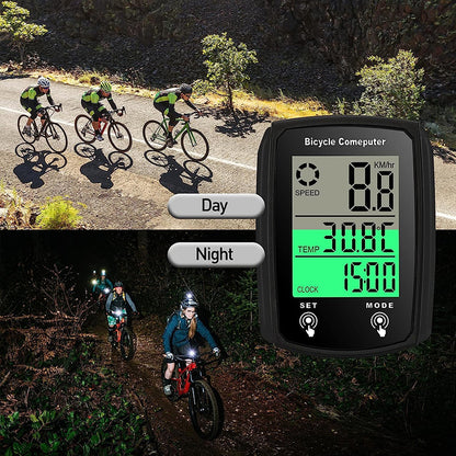 Wired LCD Digital Bicycle Computer - Speedometer and Odometer with Backlight, a Must - have Bike Accessory
