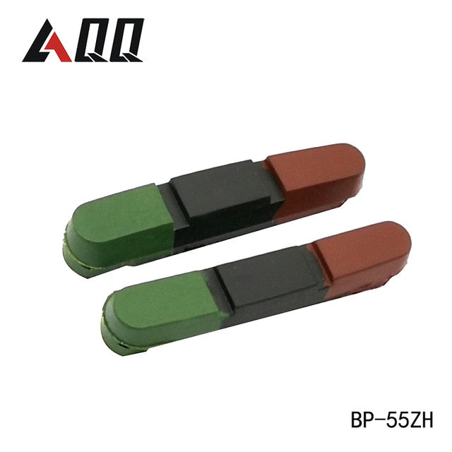 AQQ 1 Pair Road Bicycle Brake Pads Bicycle Braking V Brake Holder Shoes Rubber Blocks Durable Cycling Accessories