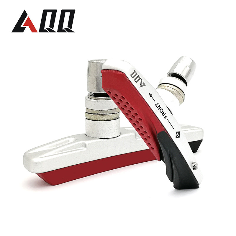 AQQ 1 Pair Mountain Bike Bicycle Brake Pads Bicycle Braking V Brake Holder Shoes Rubber Blocks Durable Cycling Accessories