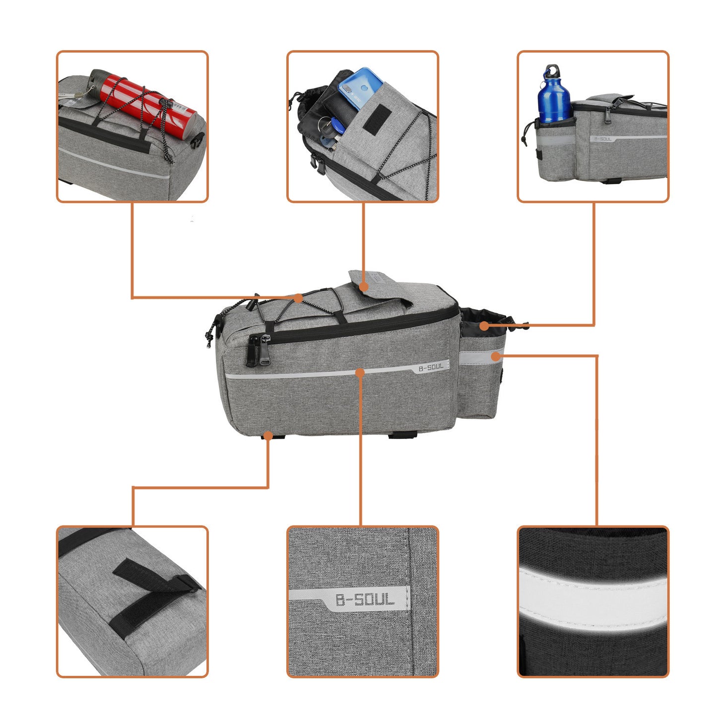 Mountain Rear Piggyback Electric Folding Shelf Bag Riding Equipment Camel Bag Accessories Rear Seat Bicycle Bag