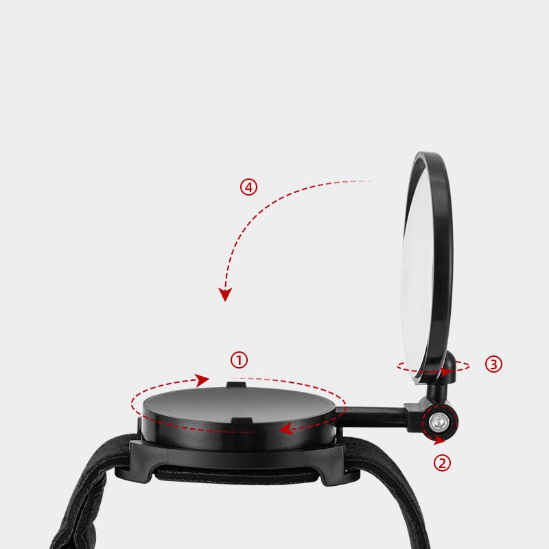 Bicycle Mirror Mountain Bike Rearview Mirror with Wrist Strap 360 Degree Rotating Mirror Riding Equipment
