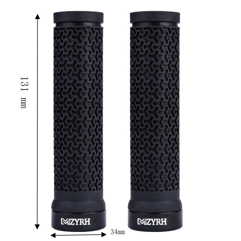 Bicycle Rubber Handle Cover Mountain Bike Unilateral Locking Handle Cover Non-Slip Textured Aluminum Alloy Handle Cover Riding Accessories