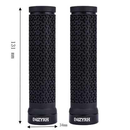 Bicycle Rubber Handle Cover Mountain Bike Unilateral Locking Handle Cover Non-Slip Textured Aluminum Alloy Handle Cover Riding Accessories