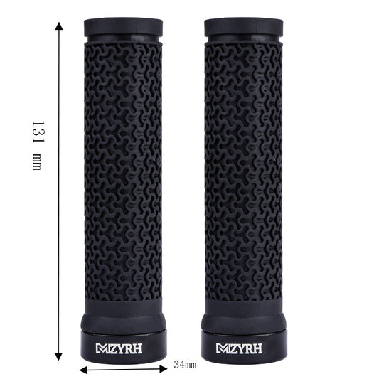 Bicycle Rubber Handle Cover Mountain Bike Unilateral Locking Handle Cover Non-Slip Textured Aluminum Alloy Handle Cover Riding Accessories