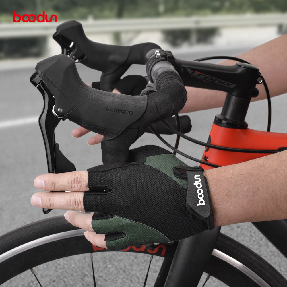 Spring And Summer New Outdoor Cycling Gloves Half Finger Stitching Silicone Bicycle Gloves