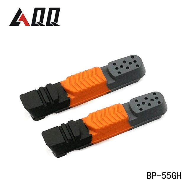 AQQ 1 Pair Road Bicycle Brake Pads Bicycle Braking V Brake Holder Shoes Rubber Blocks Durable Cycling Accessories