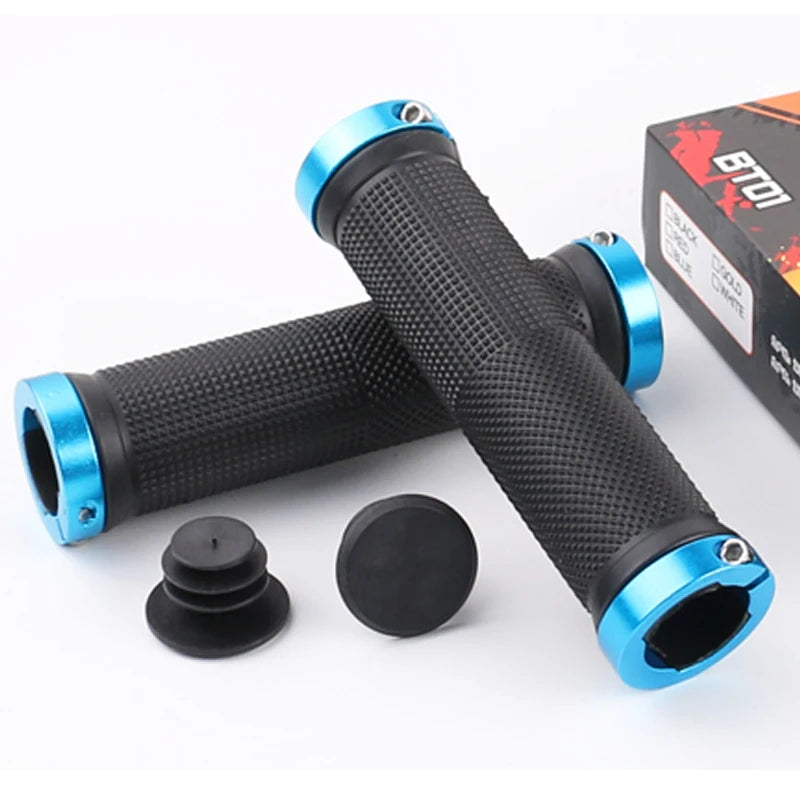 2pcs/1 Pair Mountain Road Cycling Bike Bicycle MTB Handlebar Cover Grips Smooth Soft Rubber Anti-slip Handle Grip Lock Bar End