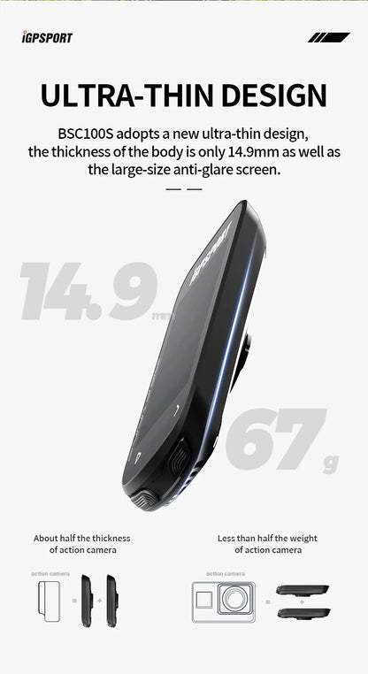 iGPSPORT BSC100S Bike Computer 2.6 Inch Screen Cps Cycling Navigation Speed Cadence Sensor Smart Simple Operate Bicycle Computer