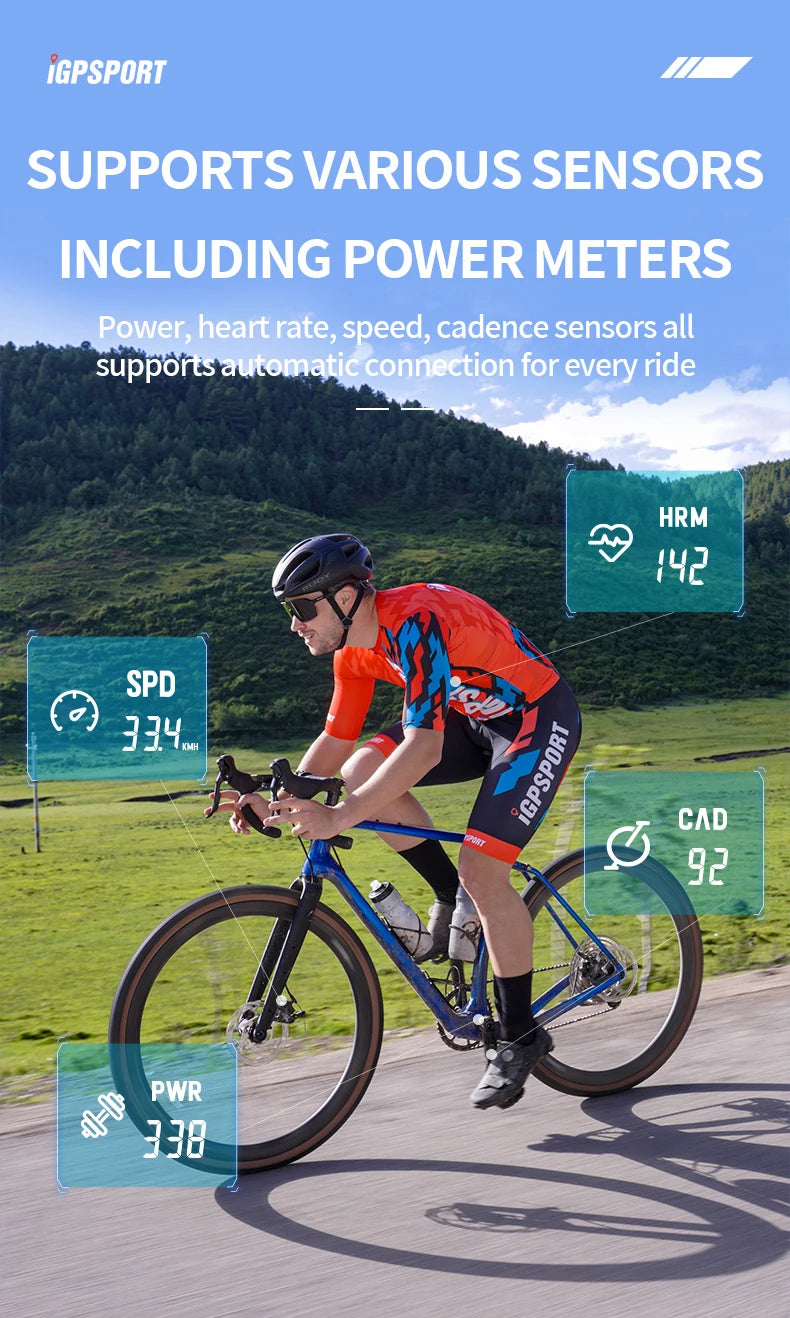 iGPSPORT BSC100S Bike Computer 2.6 Inch Screen Cps Cycling Navigation Speed Cadence Sensor Smart Simple Operate Bicycle Computer