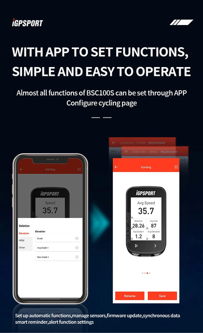 iGPSPORT BSC100S Bike Computer 2.6 Inch Screen Cps Cycling Navigation Speed Cadence Sensor Smart Simple Operate Bicycle Computer