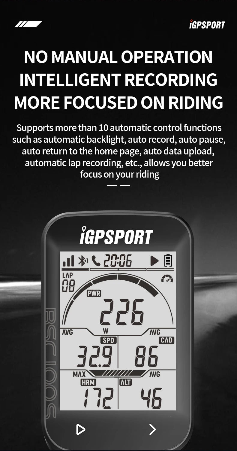 iGPSPORT BSC100S Bike Computer 2.6 Inch Screen Cps Cycling Navigation Speed Cadence Sensor Smart Simple Operate Bicycle Computer